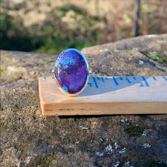 Purple Copper Turquoise Ring - Picture 5 of 8